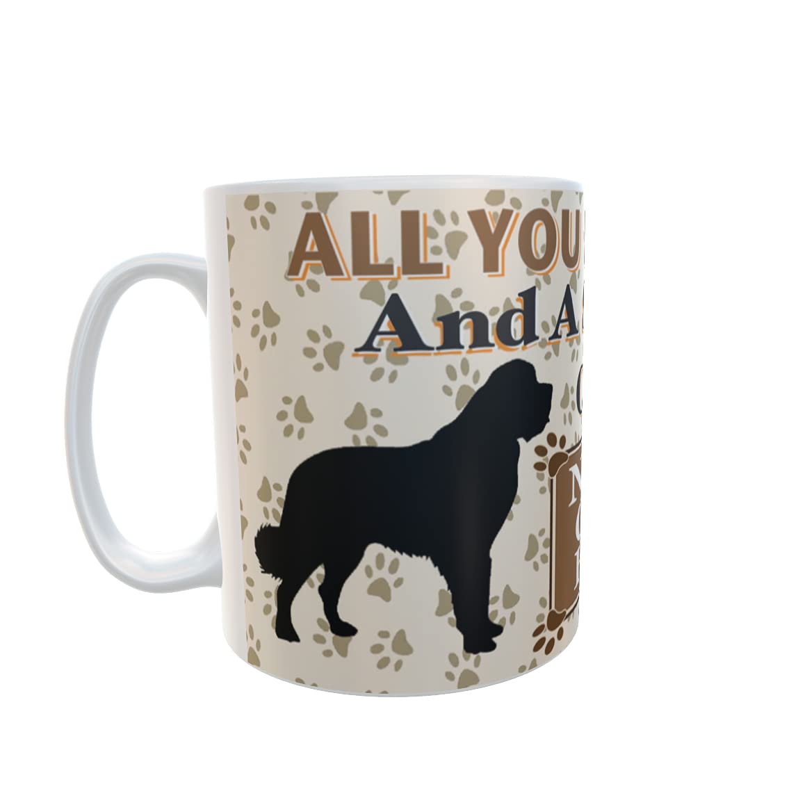 All You Need is Love and a St Bernard Dog Personalised Mug Gift