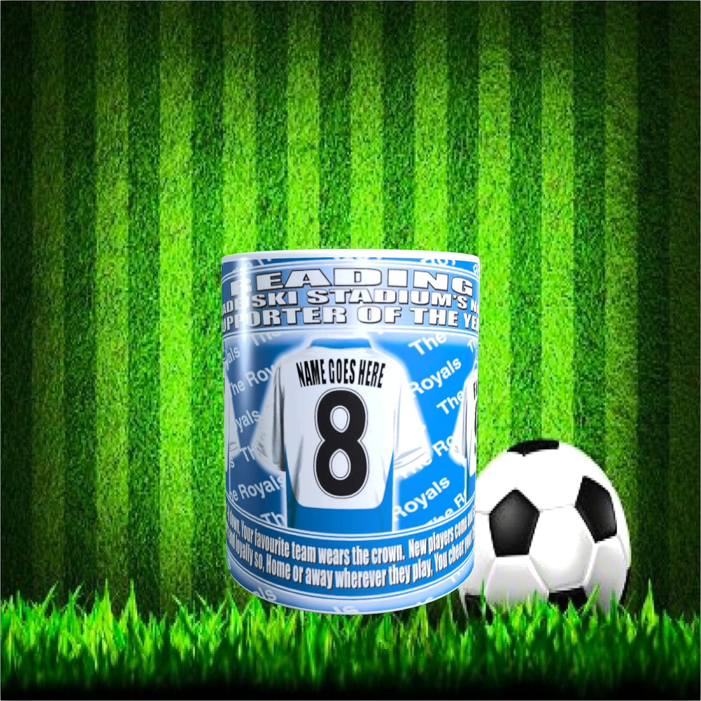 Reading Football Team Shirt Personalised Mug Gift with Chocolate Footballs