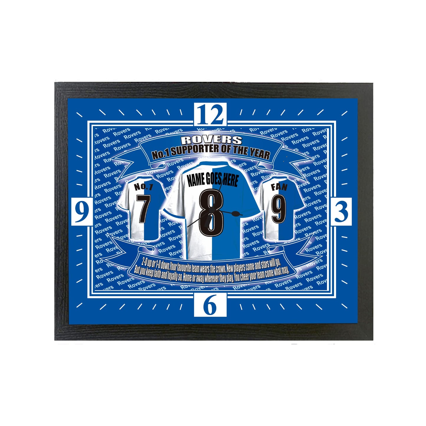 Blackburn Football Shirt Personalised Clock Gift Present