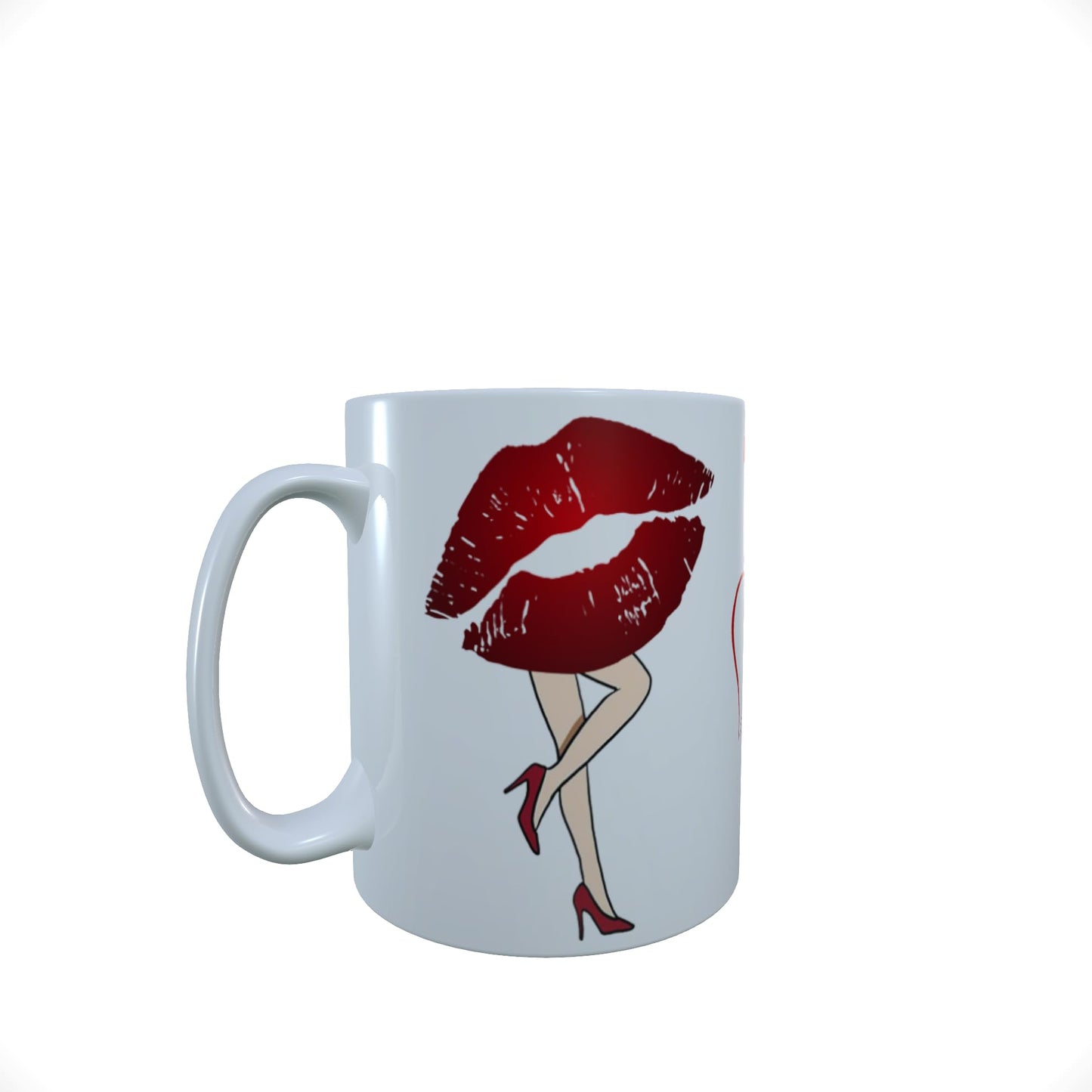 Red Lips and Moustache Fun Novelty Valentine's Day Any Occasion Mug Gift