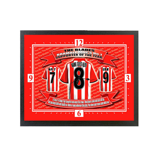 Sheffield U Personalised Football Shirt Clock Gift Present