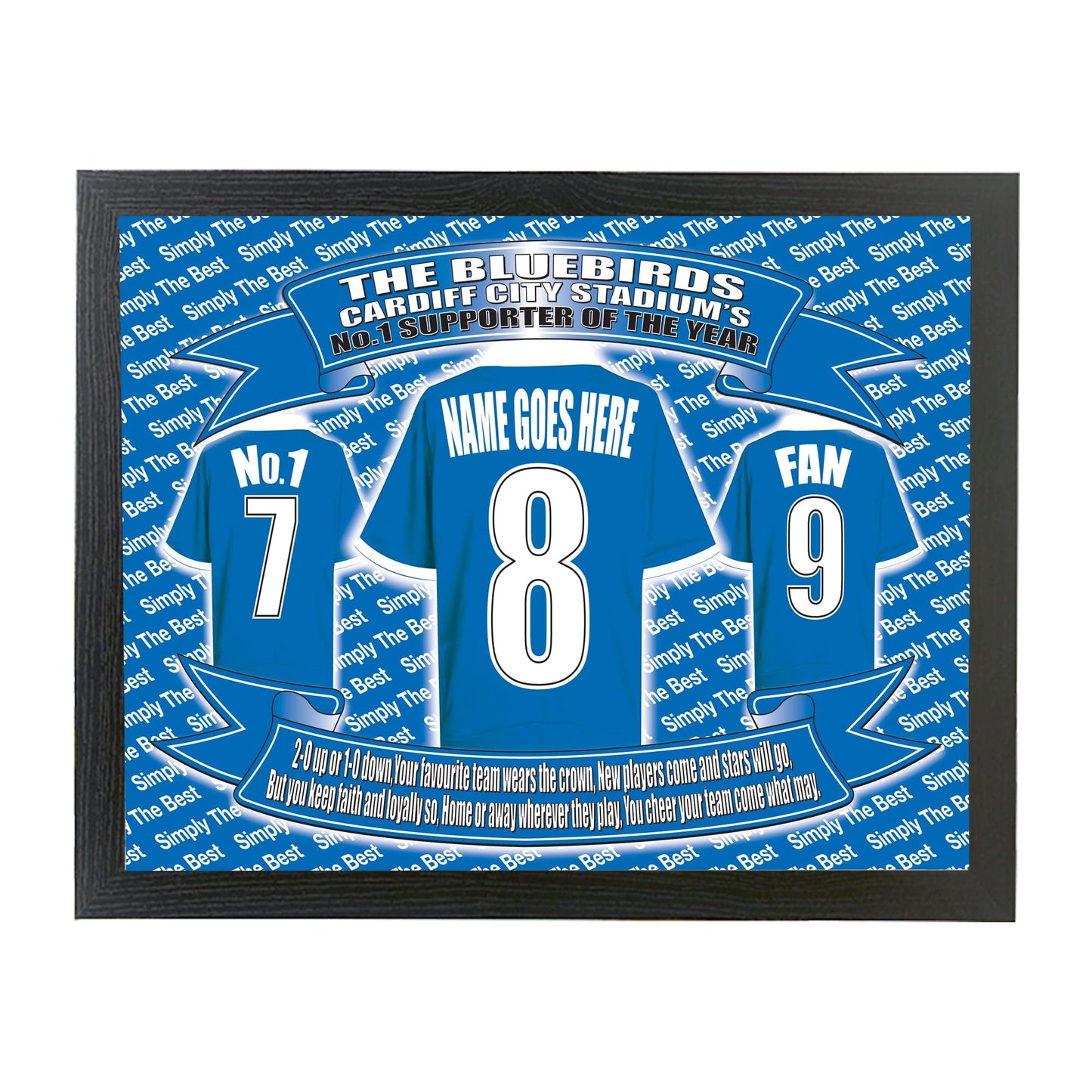 Cardiff Football Shirt Personalised Picture Gift