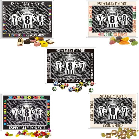 Newcastle Football Shirt Personalised Gift Boxed Sweets Variety