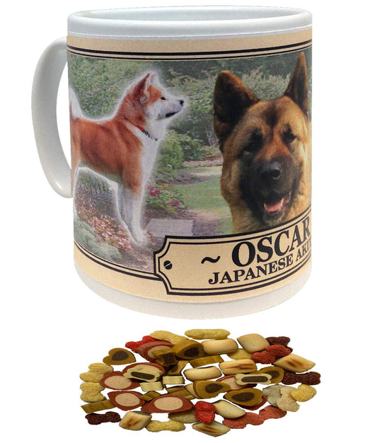 Japanese Akita Personalised Dog Breed Gift Mug with Treats