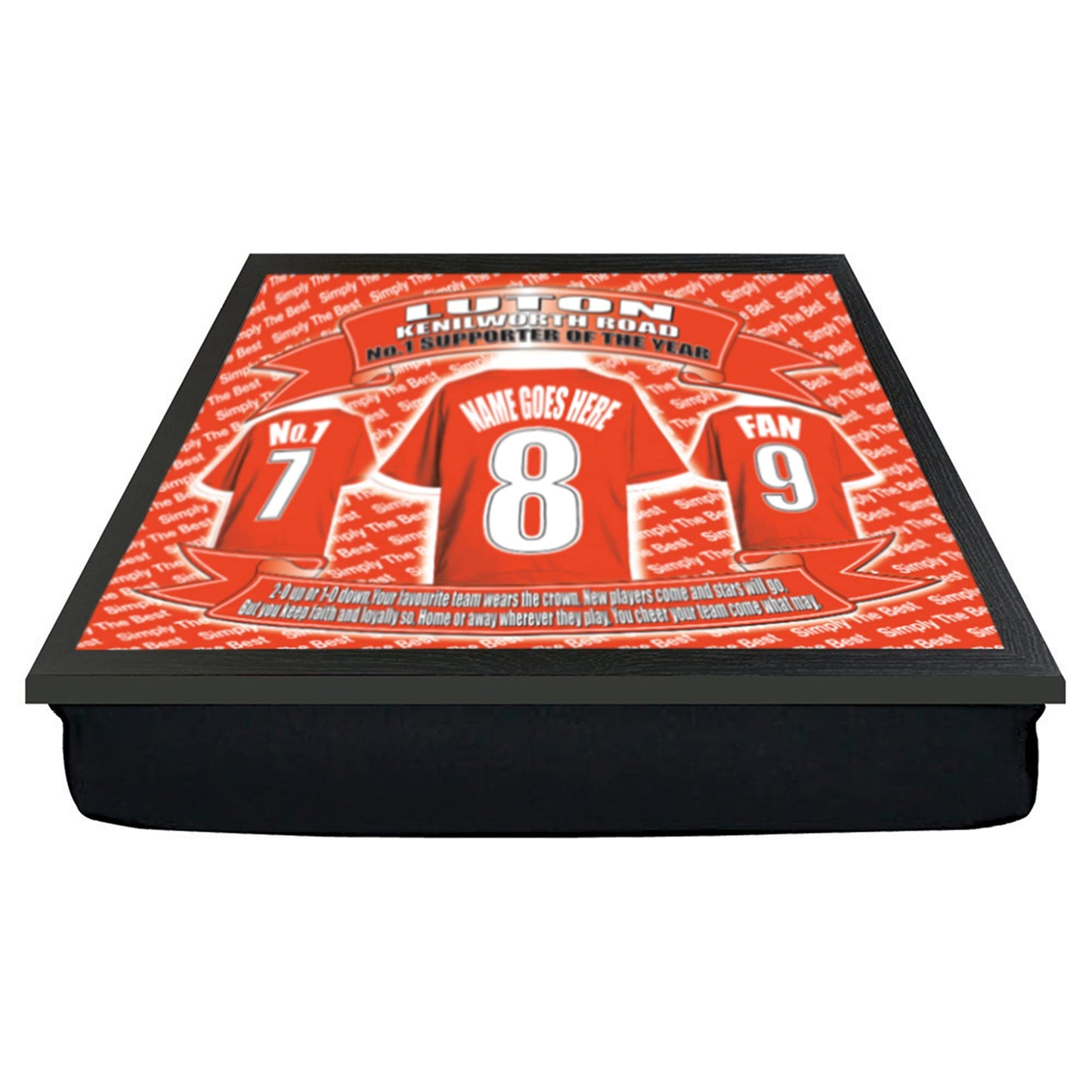 Luton Personalised Football Shirt Lap Tray And Mug Gift Set