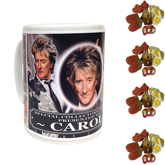 Rod Stewart Personalised Icon Gift Mug with Sweets