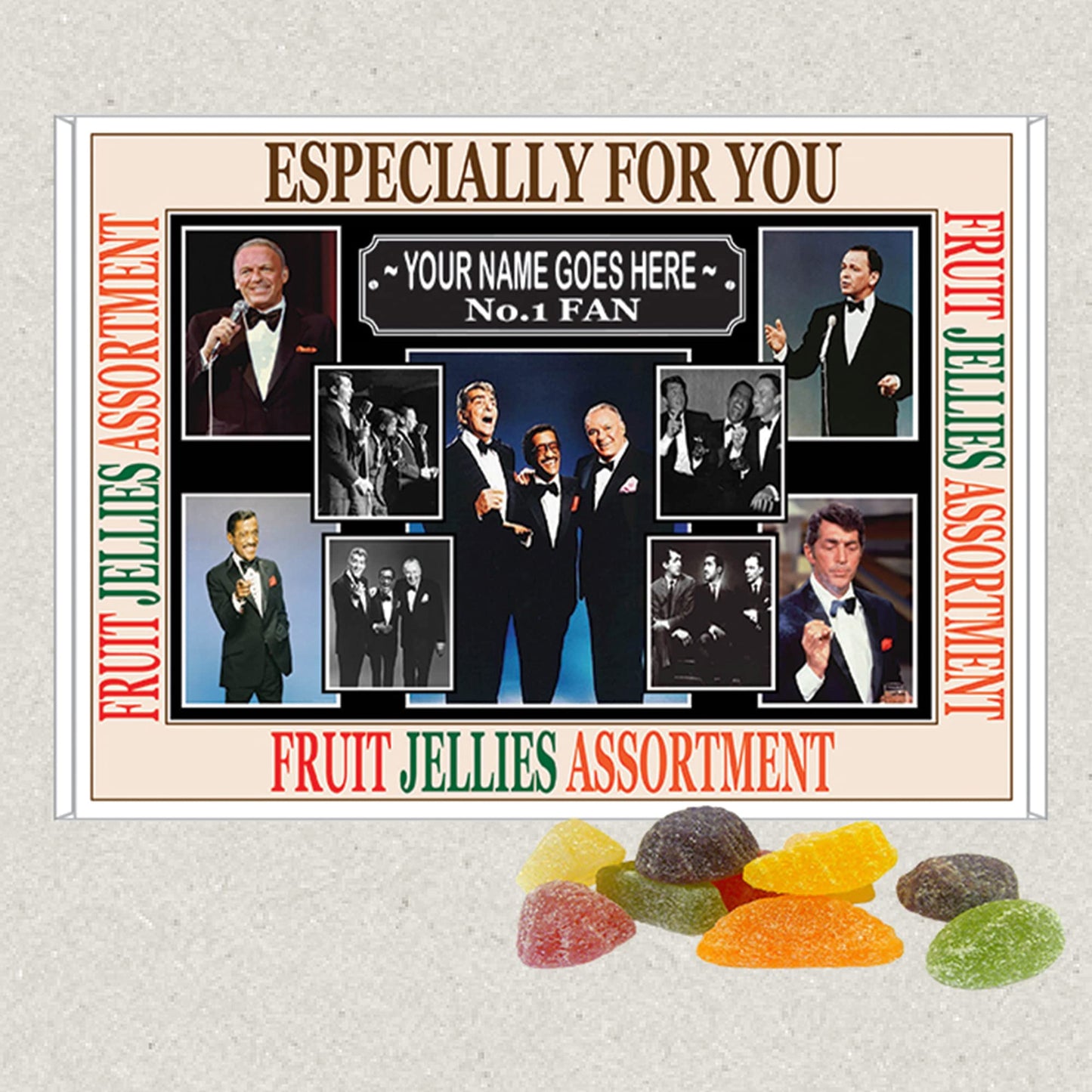 50s Crooners Celebrity Music Icon Personalised Boxed Sweets Gift Present Choice of Sweets
