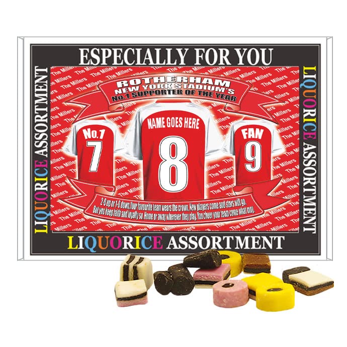 Rotherham Football Shirt Personalised Gift Boxed Sweets Variety