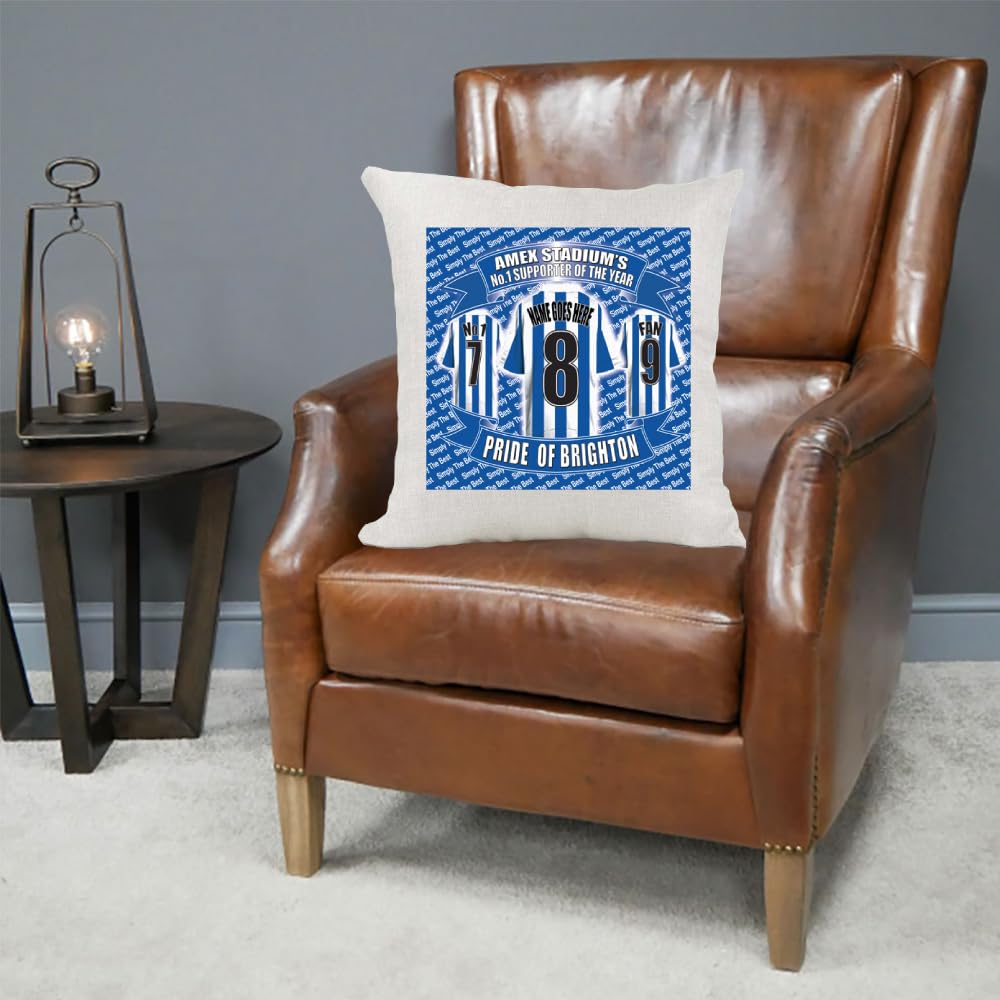 Brighton Personalised Football Cushion Cover Gift