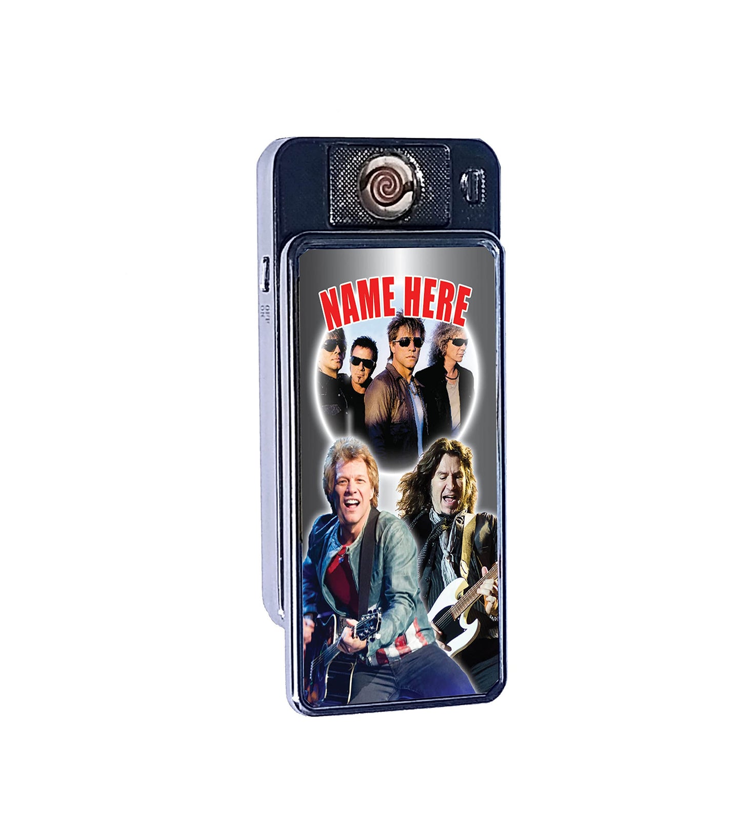 Jon Bongiovi Personalised Icon Rechargeable Gift Boxed Silver Metal USB Lighter