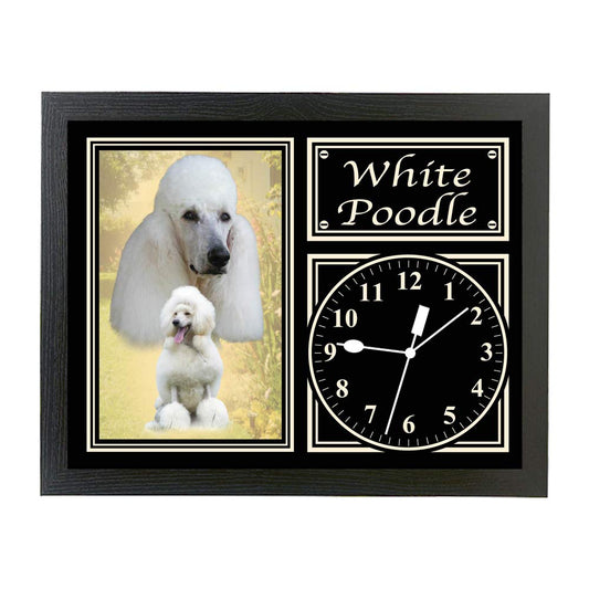 White Poodle Dog Breed Gift Clock