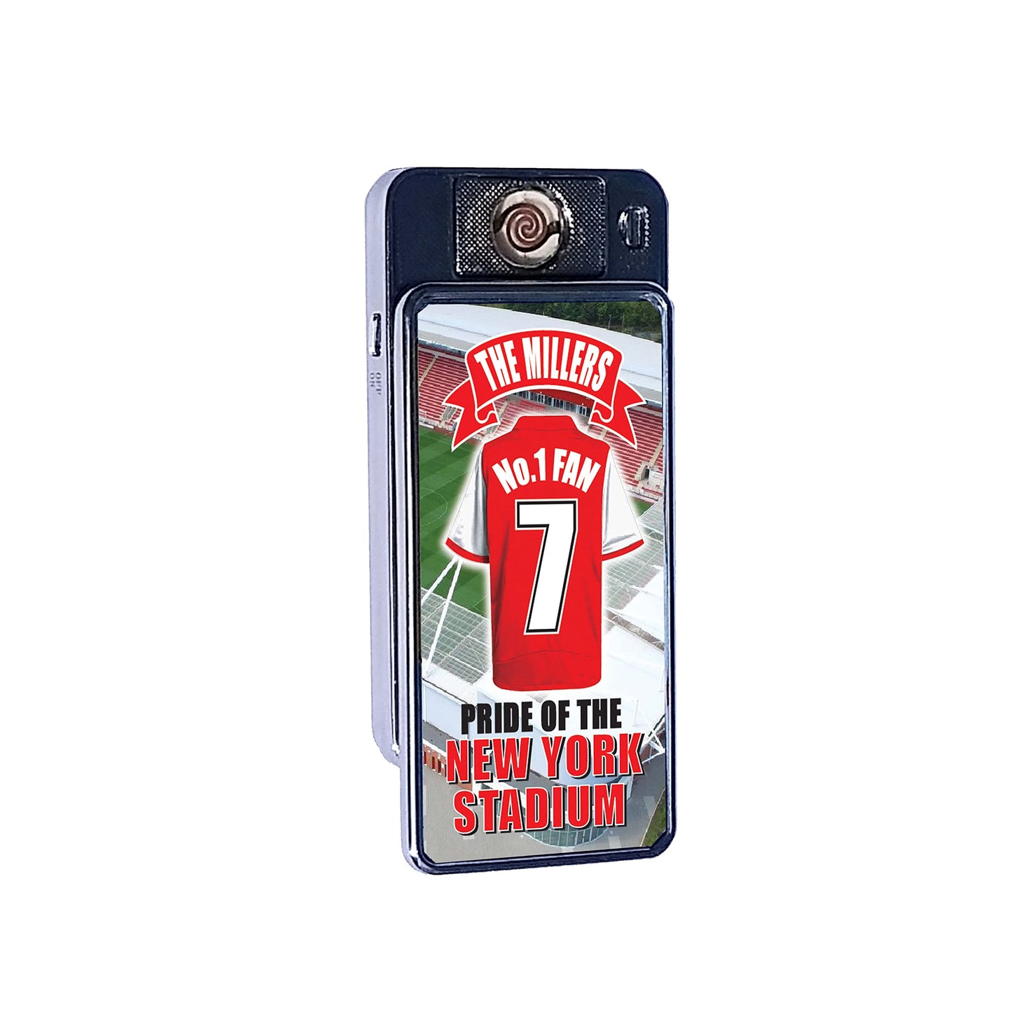 Rotherham No.1 Fan Football Shirt Rechargeable Gift Boxed Silver Metal USB Lighter