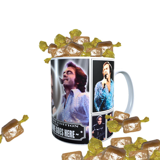 Neil Diamond Icon Personalised Mug with Choice of Sweets Gift