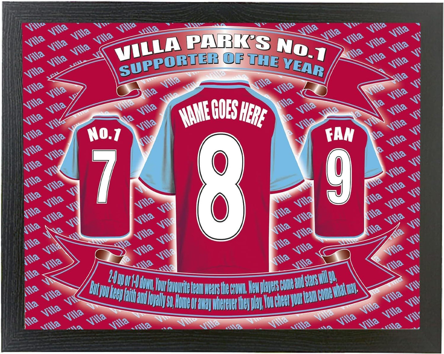The Villa Personalised Football Shirt Lap Tray And Mug Gift Set, VILLAPERS- LapMugGiftSet_000