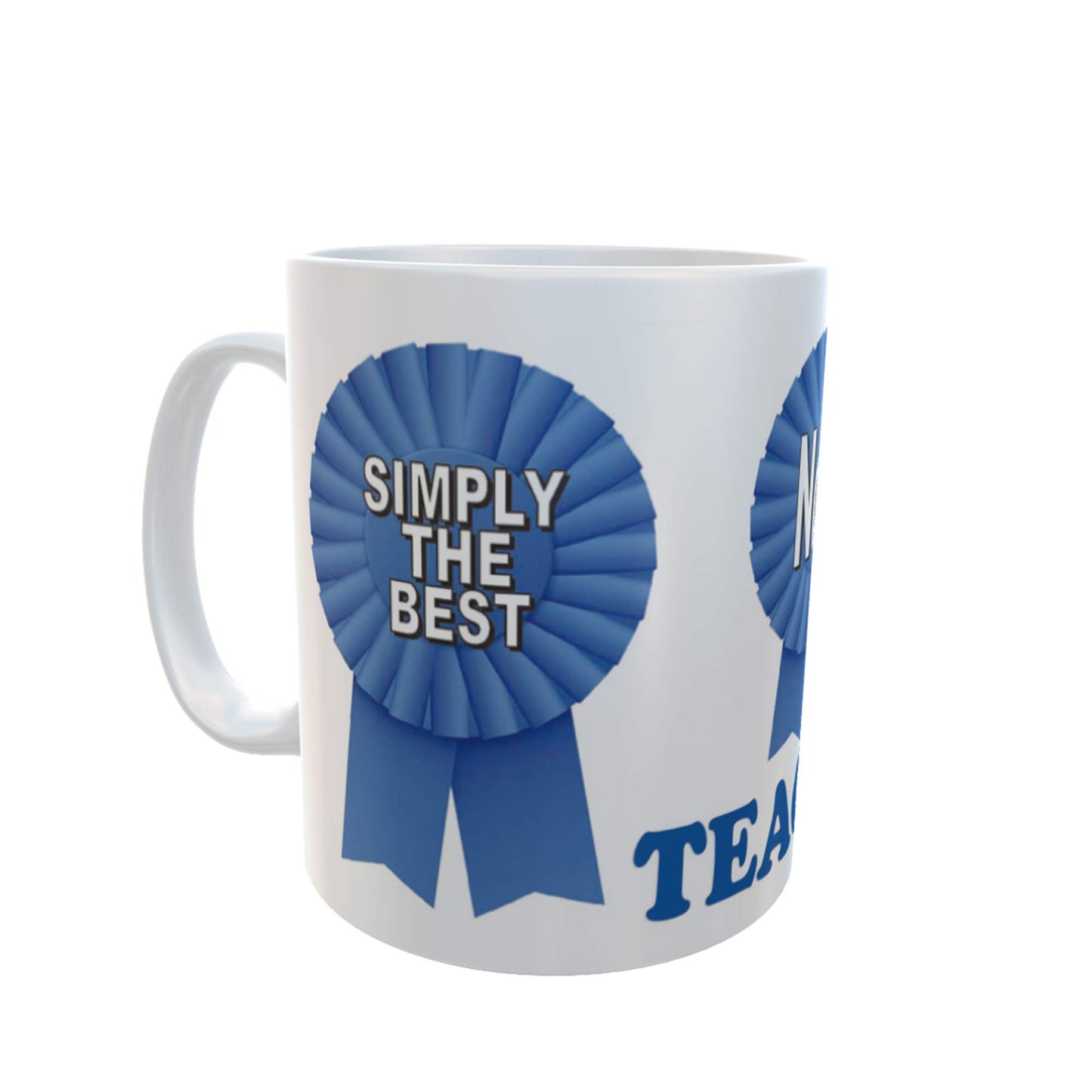 Simply The Best No.1 Teacher Ceramic Rosette Gift Mug