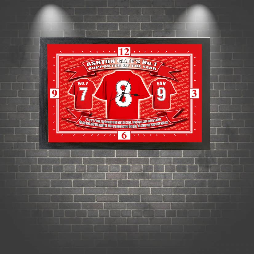 Bristol City Football Shirt Clock Gift Present