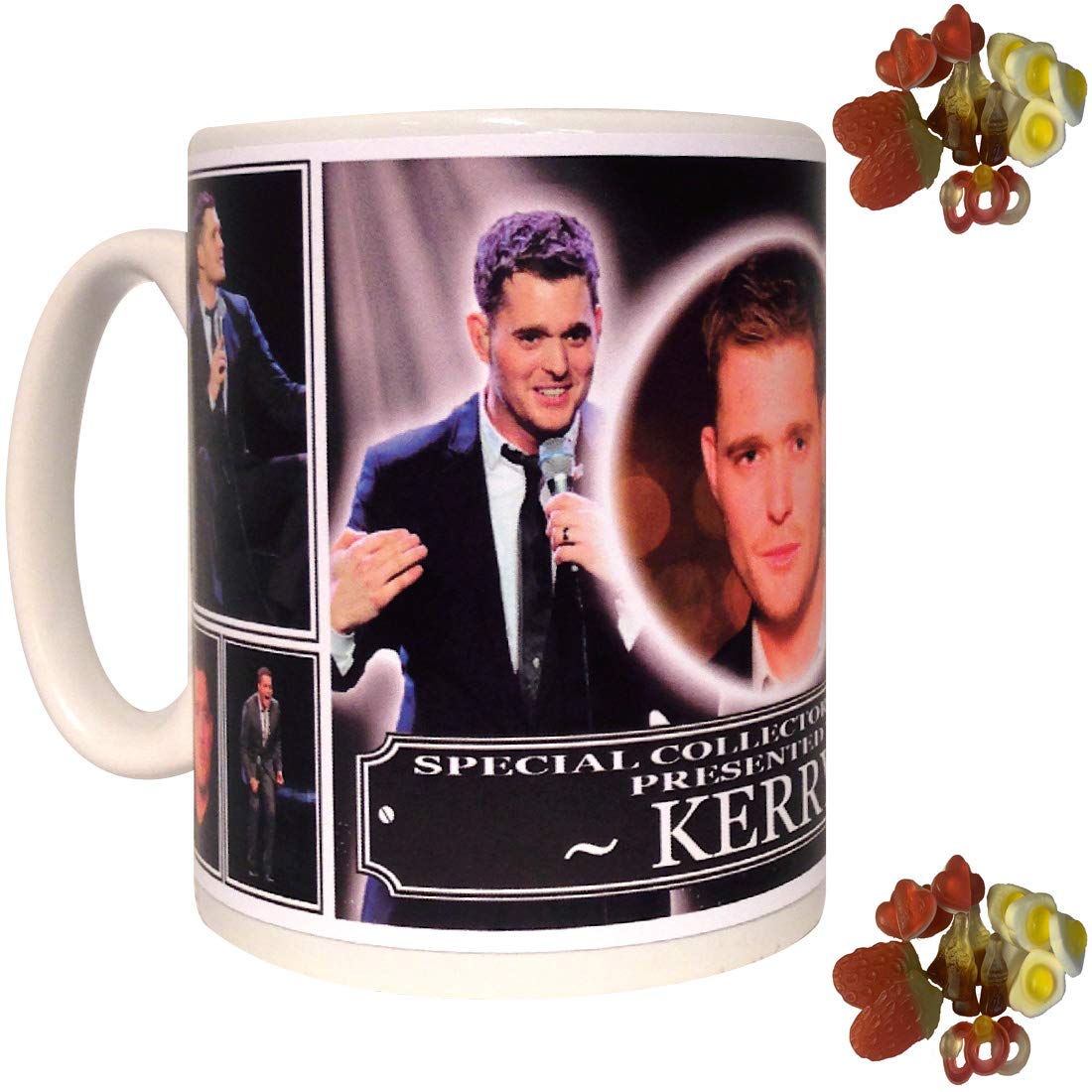 Michael Buble Personalised Icon Gift Mug with Sweets