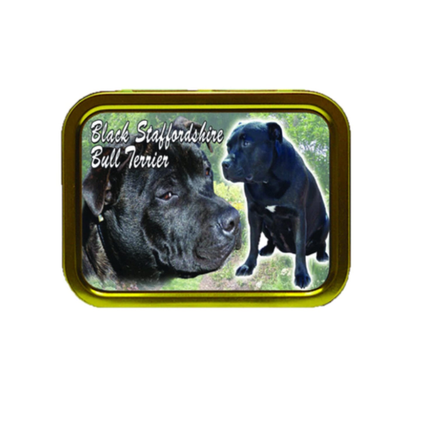 Black Staffordshire Bull Terrier Dog Breed Tobacco Tin & Products Gift