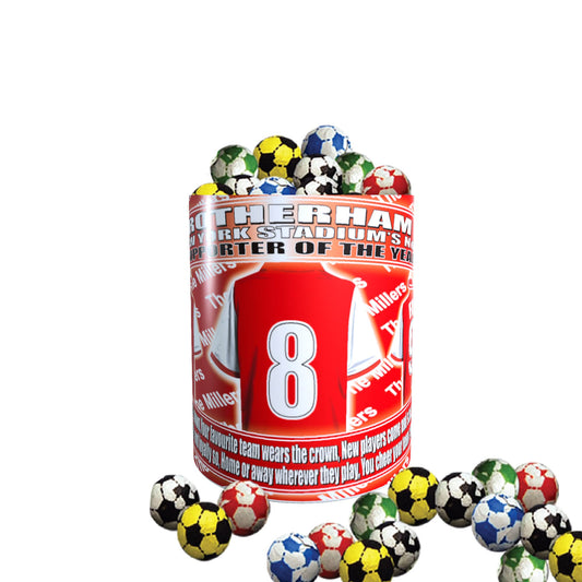 Rotherham Football Team Shirt Mug Gift with Chocolate Footballs