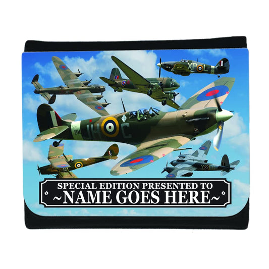 Spitfire, Lancaster and War Planes Personalised Souvenir Wallet Gift