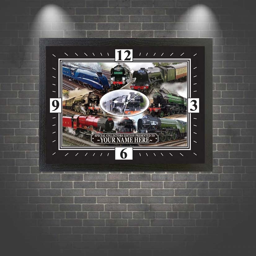 Classic Steam Locomotive Train Iconic Personalised Wall Clock