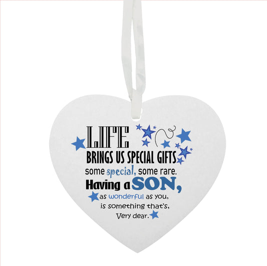 Son Life Brings Us Hanging Heart Ceramic Keepsake