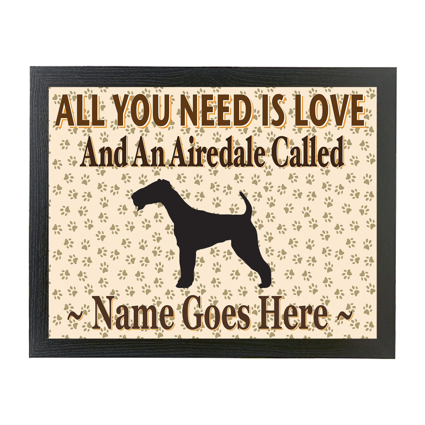 All You Need Is Love Airedale Personalised Dog Breed Cushion Lap Tray Bean Bag Gift