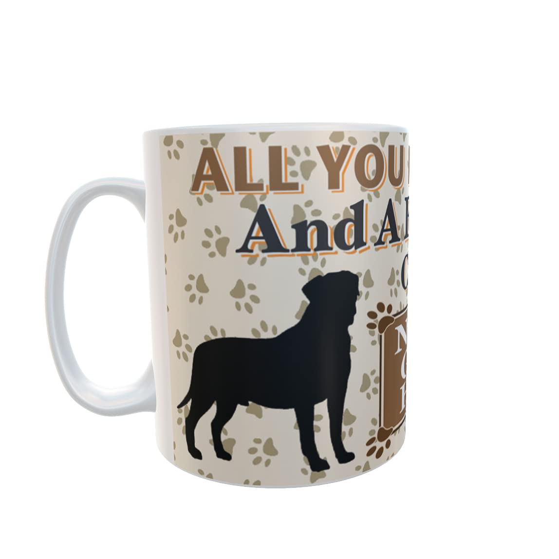 All You Need is Love and a Bullmastiff Dog Personalised Mug Gift