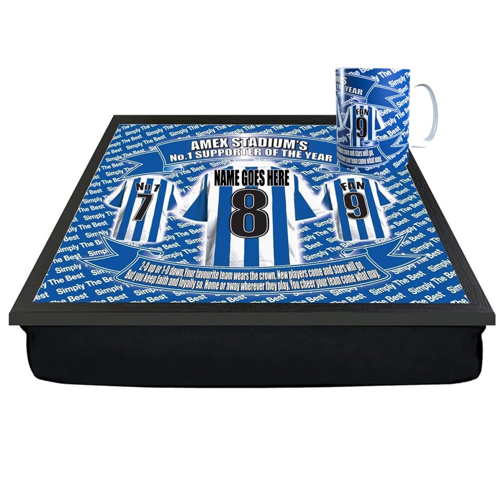 Brighton Football Club Personalised Shirt Lap Tray And Mug Gift Set