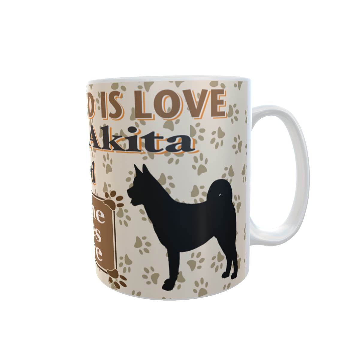 All You Need is Love and an Akita Dog Personalised Mug Gift