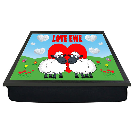 Love Ewe Two Cute Female Cute Sheep Cushioned Lap Tray Gift Present