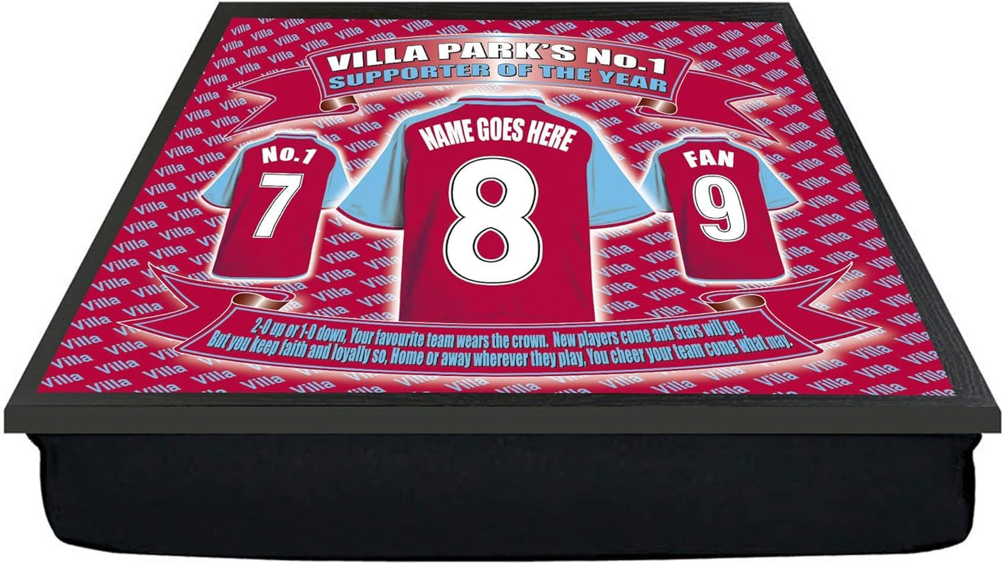 The Villa Personalised Football Shirt Lap Tray And Mug Gift Set, VILLAPERS- LapMugGiftSet_000