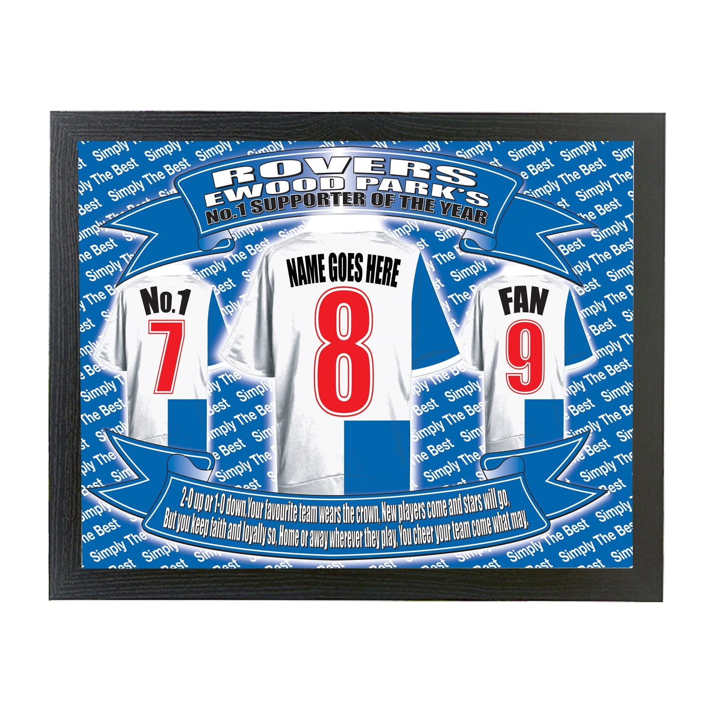 Black(burn) Personalised Football Shirt Lap Tray And Mug Gift Set