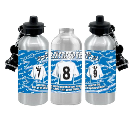 Reading Football Shirt Silver Aluminium Two Lid Unisex Water Bottle Gift