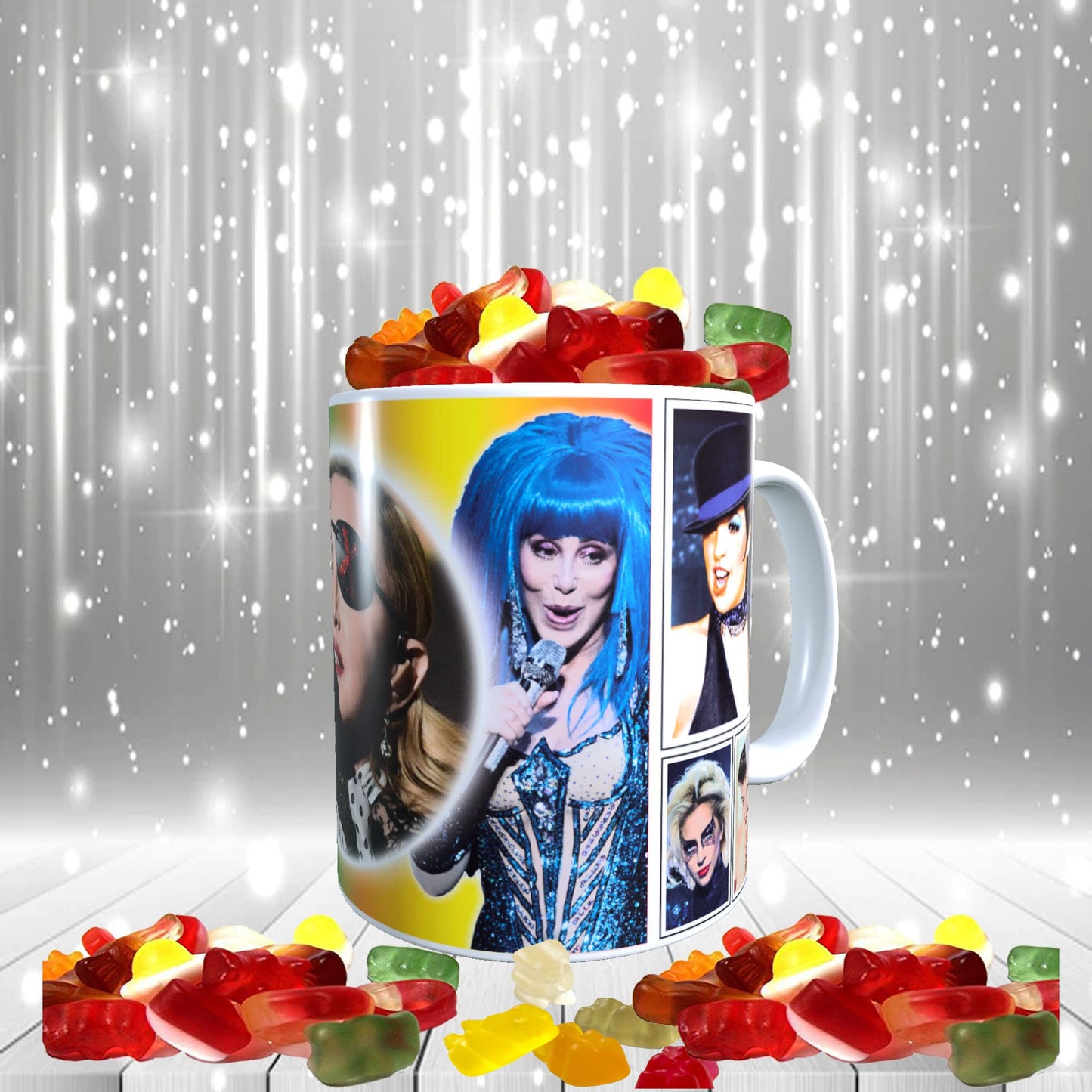 Diva Gay Pride Celebrity Icon Mug with Choice of Sweets Gift