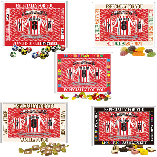 Sunderland Football Shirt Personalised Gift Boxed Sweets Variety