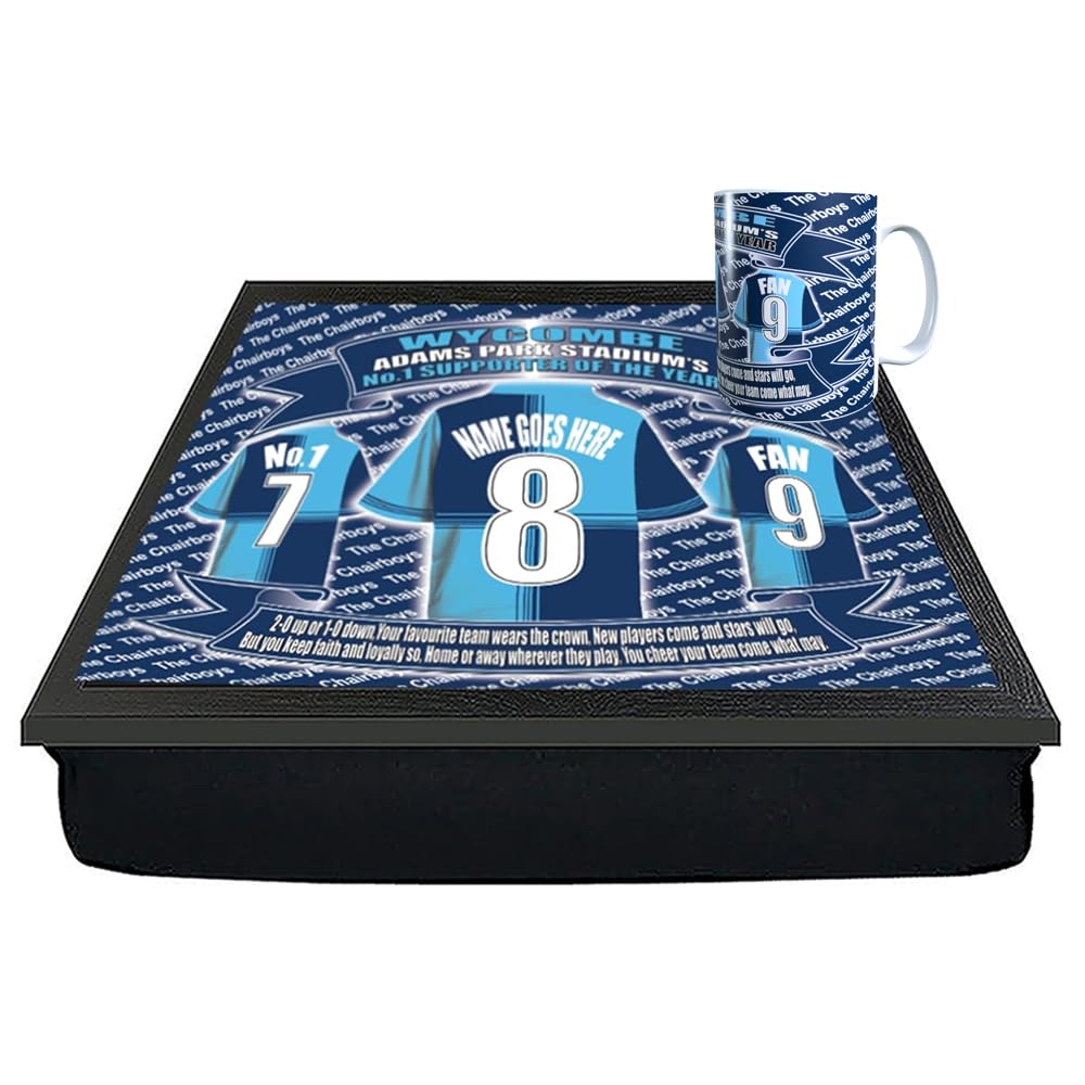 Wycombe Football Club Personalised Shirt Lap Tray And Mug Gift Set