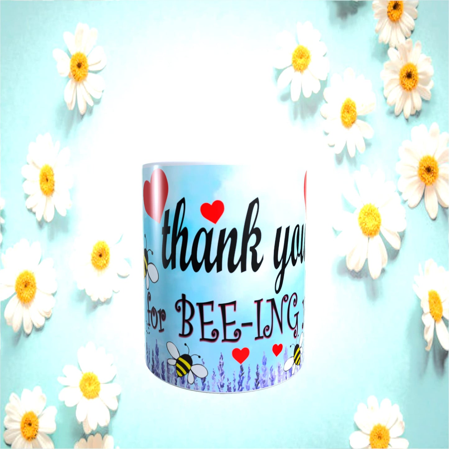 Honeycomb Blue Red Love Hearts Valentine's Day Any Occasion Mug Gift