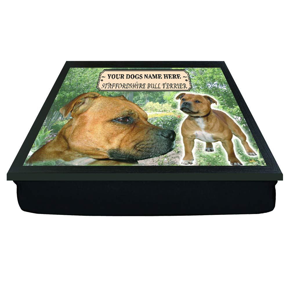 Brown Staffordshire Staffy Bull Terrier Personalised Dog Breed Gift Lap Tray