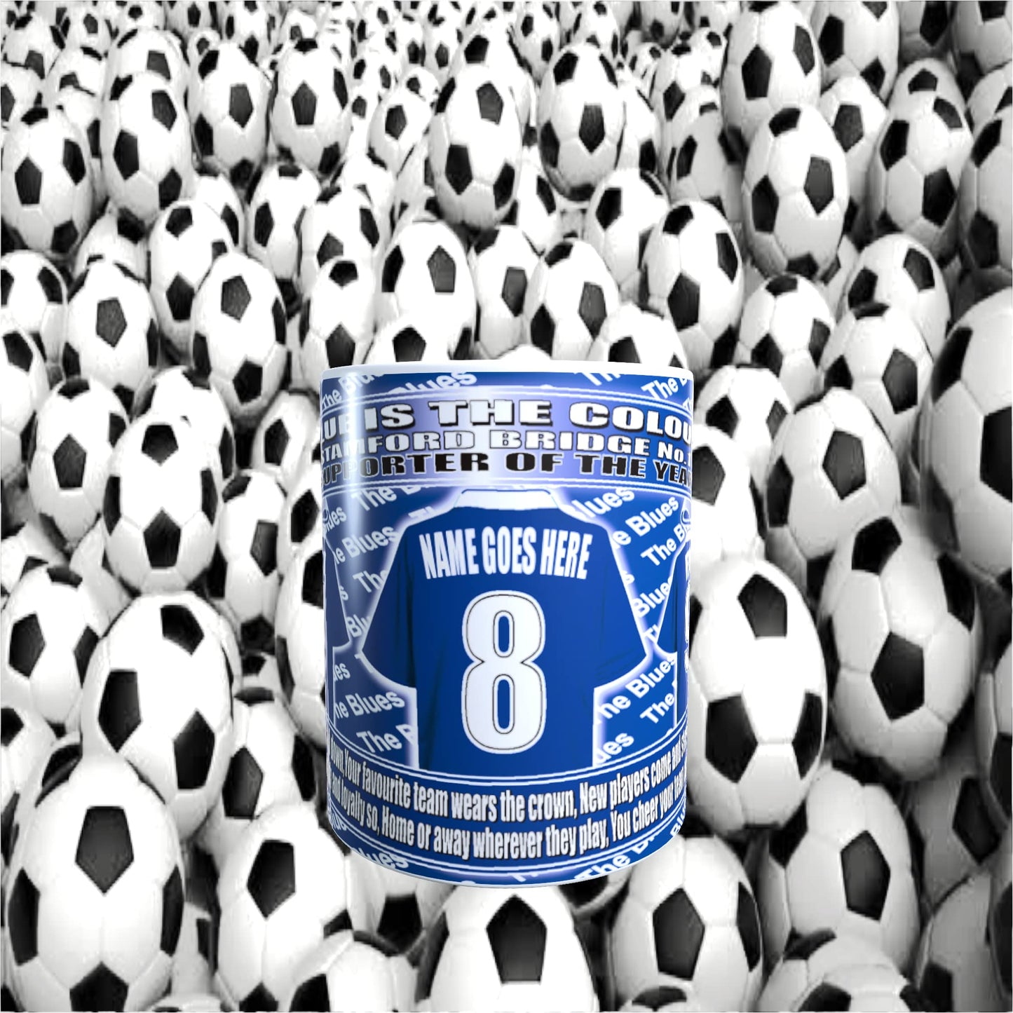 The Pensioners Football Team Shirt Personalised Mug Gift With Chocolate Footballs