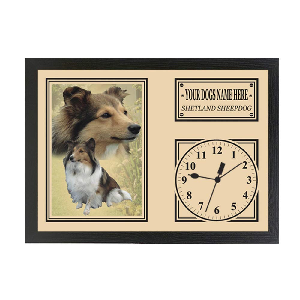 Shetland Sheepdog Personalised Dog Breed Gift Clock