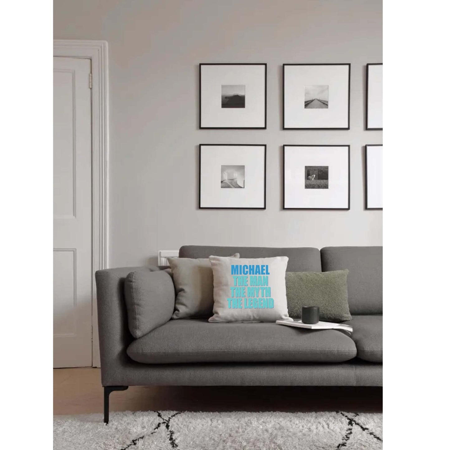 The Man The Myth The Legend Personalised Naturally Woven Linen Style Cushion Cover Pillow Gift