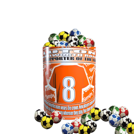 Luton Football Team Shirt Mug Gift with Chocolate Footballs