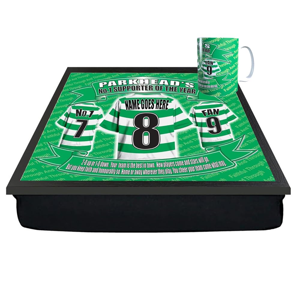 The Celts Personalised Football Club Shirt Lap Tray And Mug Gift Set