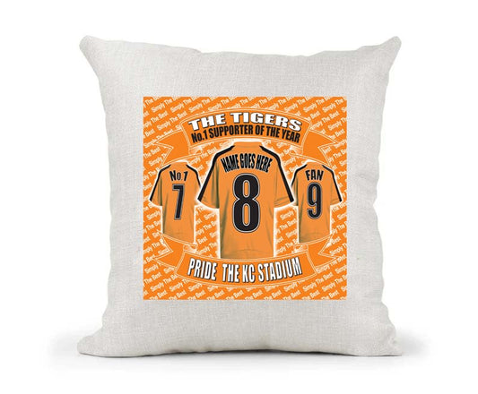 Hull Personalised Football Country Canvas Style Cushion Cover Gift