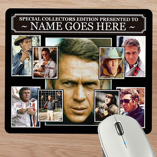 Steve McQueen Personalised Icon Mouse Mat Gift