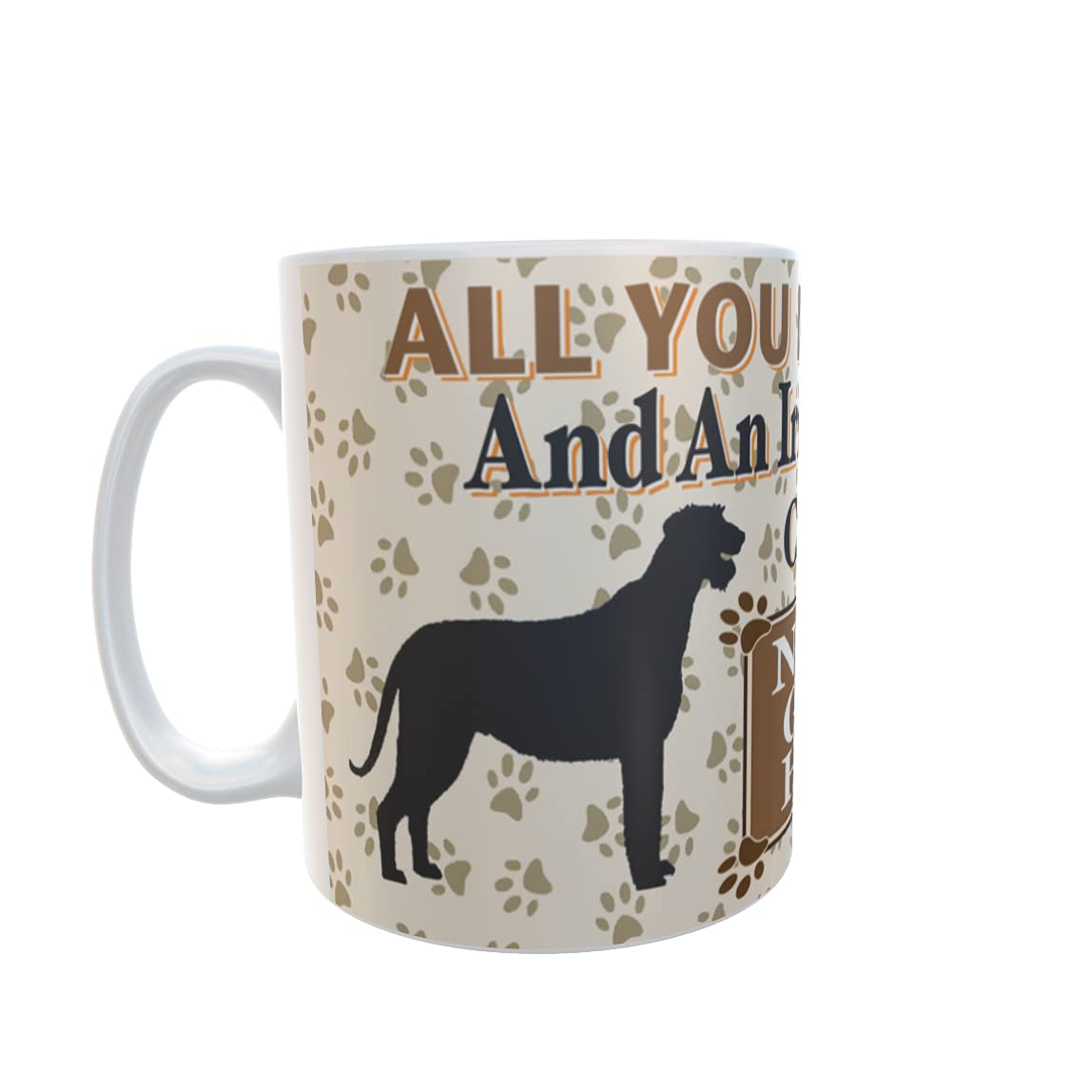 All You Need is Love and an Irish Wolfhound Dog Personalised Mug Gift