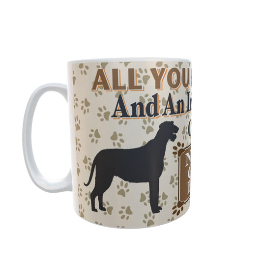 All You Need is Love and an Irish Wolfhound Dog Personalised Mug Gift