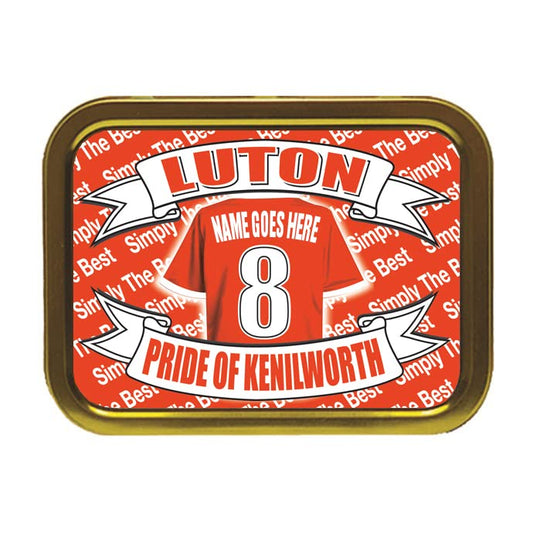 Luton Football Shirt Personalised Tobacco Storage Tin & Products
