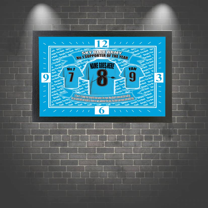Coventry Football Shirt Personalised Clock Gift Present
